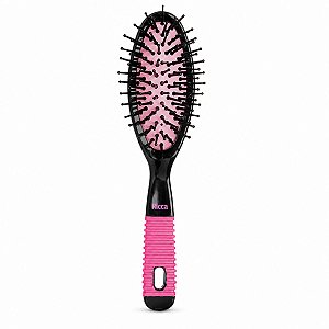 Escova Pequena Oval Ricca Black & Pink Cód.2408