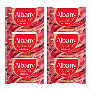 Kit Albany Sabonete Corporal Em Barra Gelato Melancia 80g Com 6