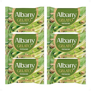 Kit Albany Sabonete Corporal Em Barra Gelato Pistache 80g Com 6
