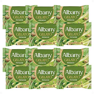 Kit Albany Sabonete Corporal Em Barra Gelato Pistache 80g Com 12
