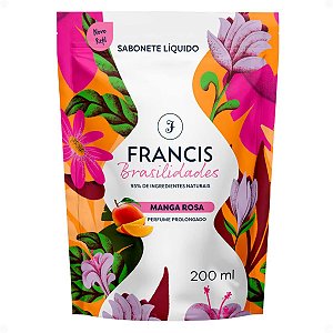 Refil Sabonete Líquido Corpo e Mãos Francis Brasilidades Manga Rosa 200ml