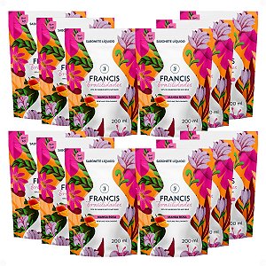 Kit Francis Refil Sabonete Líquido Corpo e Mãos Manga Rosa 200ml Com 12