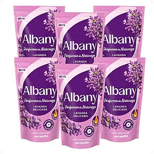 Kit Albany Refil Sabonete Líquido Corpo e Mãos Lavanda Delicada 200ml Com 6