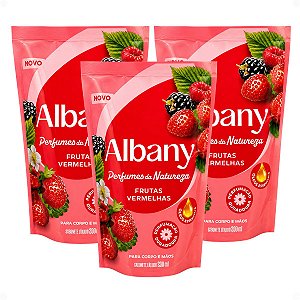 Kit Frutas Refil Sabonete Líquido Corpo e Mãos Frutas Vermelhas 200ml Com 3