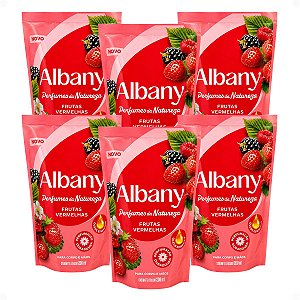 Kit Refil Albany Sabonete Líquido Corpo e Mãos Frutas Vermelhas 200ml Com 6