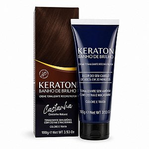 Tonalizante Keraton Banho De Brilho Vegan Castanha Castanho Natural 100g