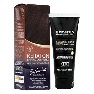 Tonalizante Keraton Banho De Brilho Castanha Castanho Natural 100g