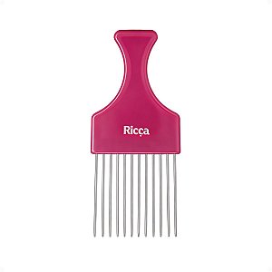 Pente Garfo de Metal Para Cachos Rosa Belliz Ricca Cod.2407