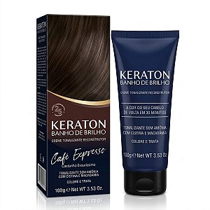 Tonalizante Keraton Banho De Brilho Vegan Café Espresso Castanho Escuríssimo 100g