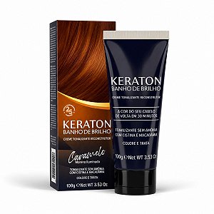 Tonalizante Keraton Banho De Brilho Vegan Caramelo Moreno Iluminado 100g