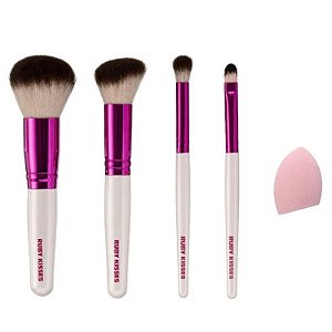 Kit de Pincéis de Maquiagem Ruby Kisses para Rosto Ra03b100