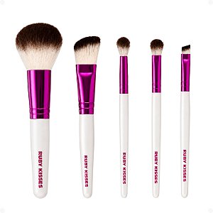 Kit de Pincéis de Maquiagem Ruby Kisses para Rosto e Olhos Ra01b100