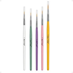 Kit Pincéis para Unhas Miss Frandy 5un Pu12-6011