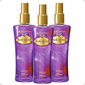 Kit Phytoderm: 3 Body Splash Deo Colônia Pure Secret 200ml