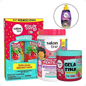 Kit Salon Line Morango #Todecacho Kids Completo + Mimo