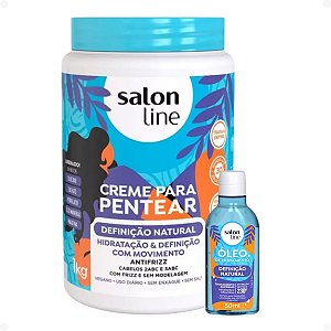 Kit Salon Line Definição Natural: Creme Para Pentear 1kg e Óleo Capilar 50ml