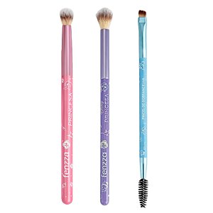 Kit Fenzza Disney Princesa: Pincel Para Sombra, Para Detalhe e Sobrancelha