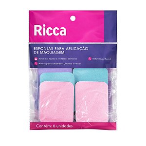 Esponjas Para Aplicação De Maquiagem Ricca Com 6 Unidades Cód.: 2322