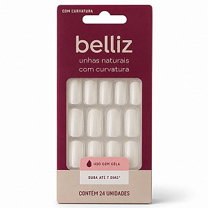 Unhas Postiças Naturais Belliz Com Curvatura 24 Unidades Cod.1202
