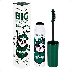 Máscara Para Cílios Vizzela Big No Panda Olive Green Verde Oliva 5g
