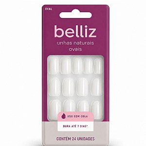 Unhas Postiças Naturais Ovais Belliz 24 Unidades Cod 1203