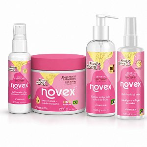 Kit Novex Ritual Dorama: Com Óleo de Camélia Leave-In Noturno, Bruma Desembaraçante, Máscara de Tratamento 250g e Leave-In 10 Em1