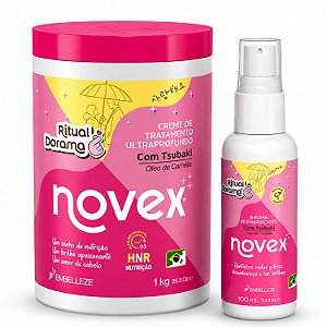 Kit Novex Ritual Dorama: Com Óleo de Camélia Bruma Desembaraçante e Creme de Tratamento 1Kg