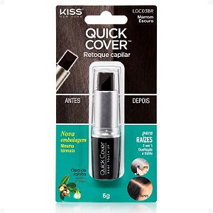Retoque Capilar Kiss New York Quick Cover Marrom Escuro 6g Lgc03bb