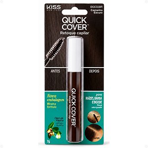 Máscara de Retoque Capilar Kiss New York Quick Cover Castanho Escuro 7g Bgc02bb
