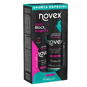 Kit Novex Santo Black Poderoso: Shampoo e Tratamento Condicionante 300ml