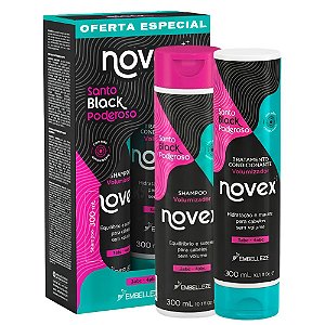 Kit Novex Santo Black Poderoso: Shampoo e Tratamento Condicionante 300ml