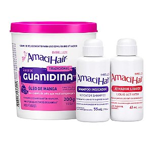 Kit Relaxante Embelleze AmaciHair Tradicional Guanidina Óleo De Manga 200g