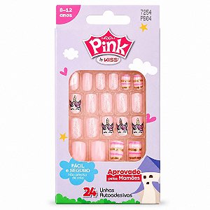 Unhas Autoadesivas Infantil Pink By Kiss Cor 6 Fbg04 C/24