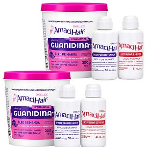 Kit Embelleze AmaciHair Tradicional Óleo de Manga: 2 Creme Relaxamento Guanidina