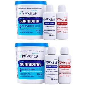 Kit Embelleze AmaciHair Mix Hialurônico: 2 Creme Relaxamento Guanidina 200g