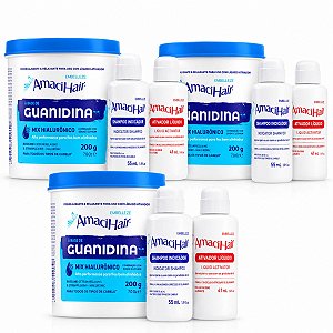 Kit Embelleze AmaciHair Mix Hialurônico: 3 Creme Relaxamento Guanidina