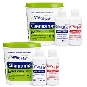 Kit Embelleze AmaciHair Azeite De Oliva: 2 Creme Alisante Guanidina