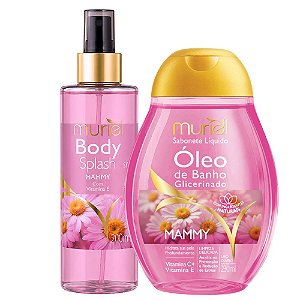 Kit Muriel Mammy: Body Splash 200ml e Óleo De Banho Mammy 230ml