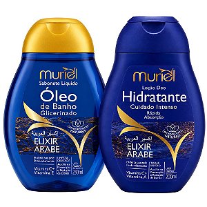 Kit Muriel Elixir Árabe: Óleo De Banho 230ml e Loção Deo Hidratante 200ml