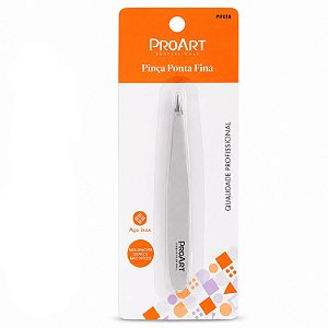 Pinça Ponta Fina Proart Aço Inox Cinza Cód.: Pif01b