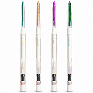 Kit Luisance Aurora: 4 Lápis Holográfico Com Apontador: Cristal, Púrpura, Verde e Dourado