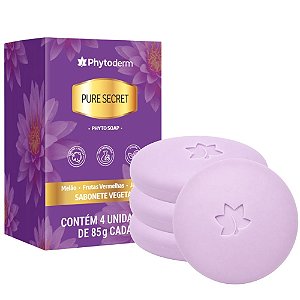 Kit Phytoderm Sabonete Vegetal Pure Secret 85g Com 4 Unidades