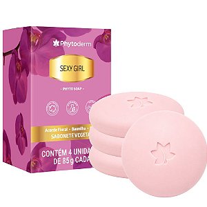 Kit Phytoderm Sabonete Vegetal Sexy Girl 85g Com 4 Unidades
