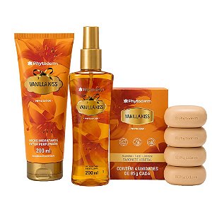Kit Phytoderm Vanilla Kiss: Deo Colônia, Loção Hidratante 200ml e 4 Sabonetes Vegetais 85g