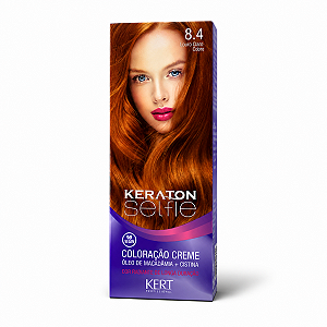 Coloração Creme Kert Keraton Selfie 8.4 Louro Claro Cobre