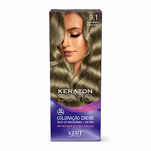 Coloração Creme Kert Keraton Selfie 9.1 Louro Muito Claro Cinza