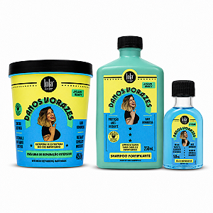 Kit Lola Danos Vorazes: Shampoo Fortificante 250ml, Máscara 450g e Óleo Reparador 50ml