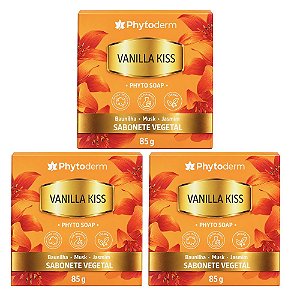 Kit Phytoderm Vanilla Kiss: 3 Sabonetes Vegetais 85g