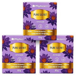 Kit Phytoderm Pure Secret: 3 Sabonetes Vegetais 85g
