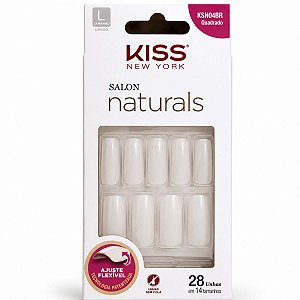 Unhas Postiças Kiss New York Salon Naturals Quadrado Longo Cód. KSN04BR